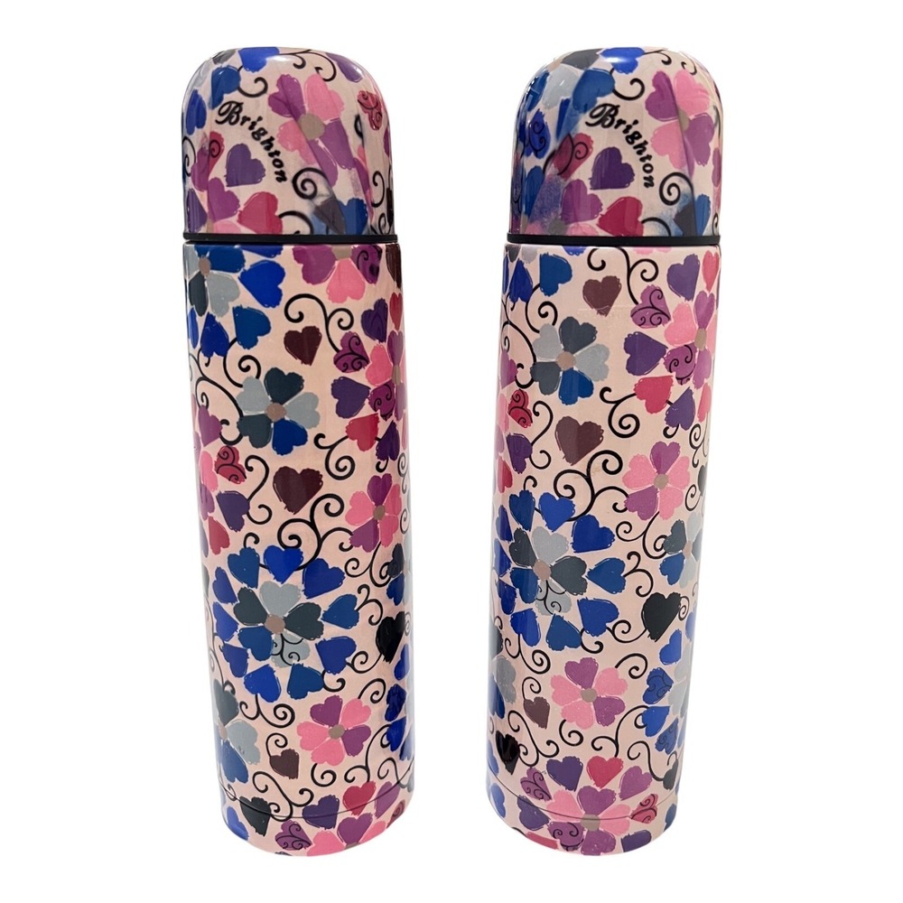 Brighton Hearts Thermos Stainless Bev To Go Coffee Beverage Tumblers